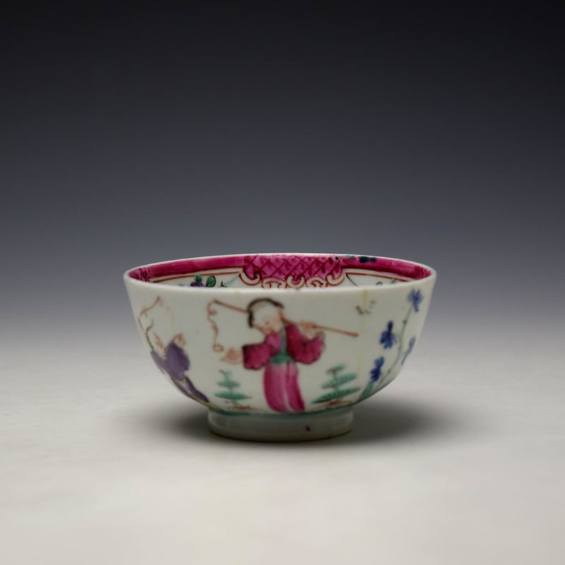 Baddeley-Littler Mandarin Pattern Teabowl and Saucer c1780 (2)