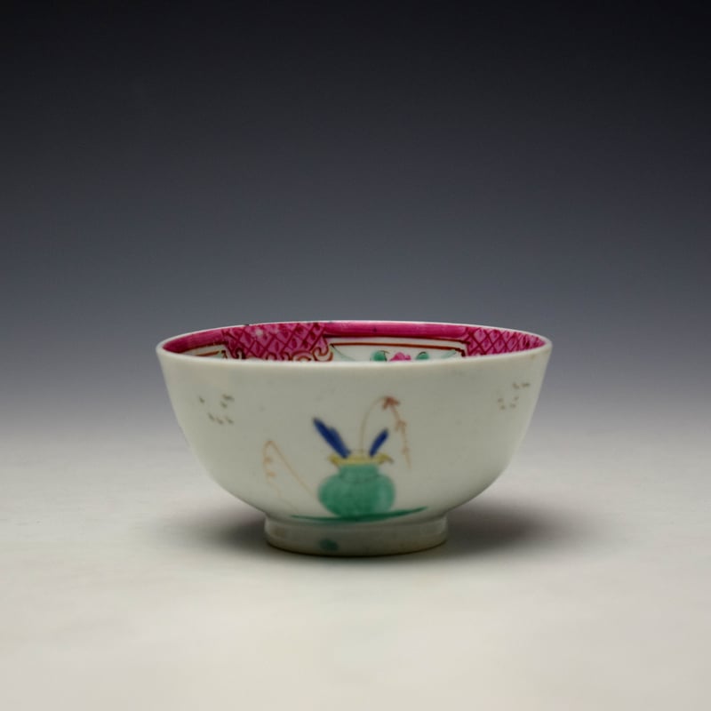Baddeley-Littler Mandarin Pattern Teabowl and Saucer c1780 (4)