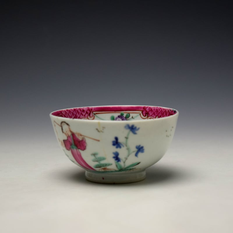 Baddeley-Littler Mandarin Pattern Teabowl and Saucer c1780 (5)
