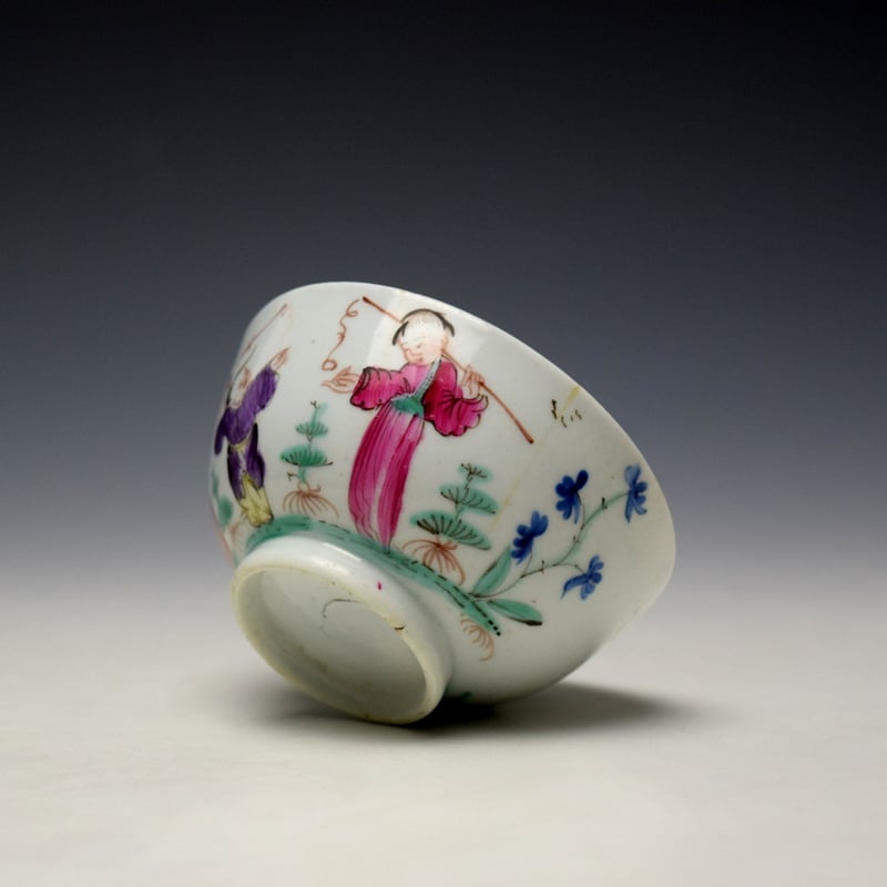 Baddeley-Littler Mandarin Pattern Teabowl and Saucer c1780 (7)