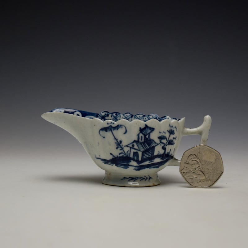 Lowestoft Chinese Island and Pagoda Pattern Butterboat c1765 (2)