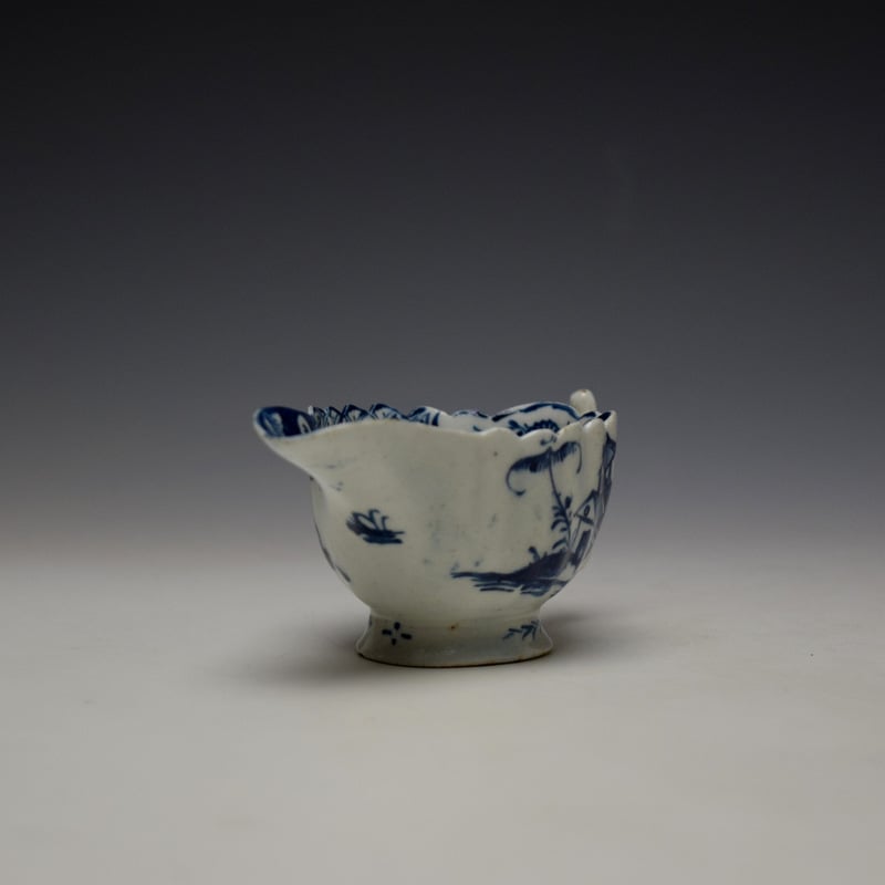 Lowestoft Chinese Island and Pagoda Pattern Butterboat c1765 (3)