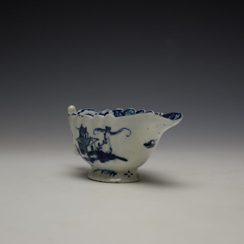 Lowestoft Chinese Island and Pagoda Pattern Butterboat c1765 (4)