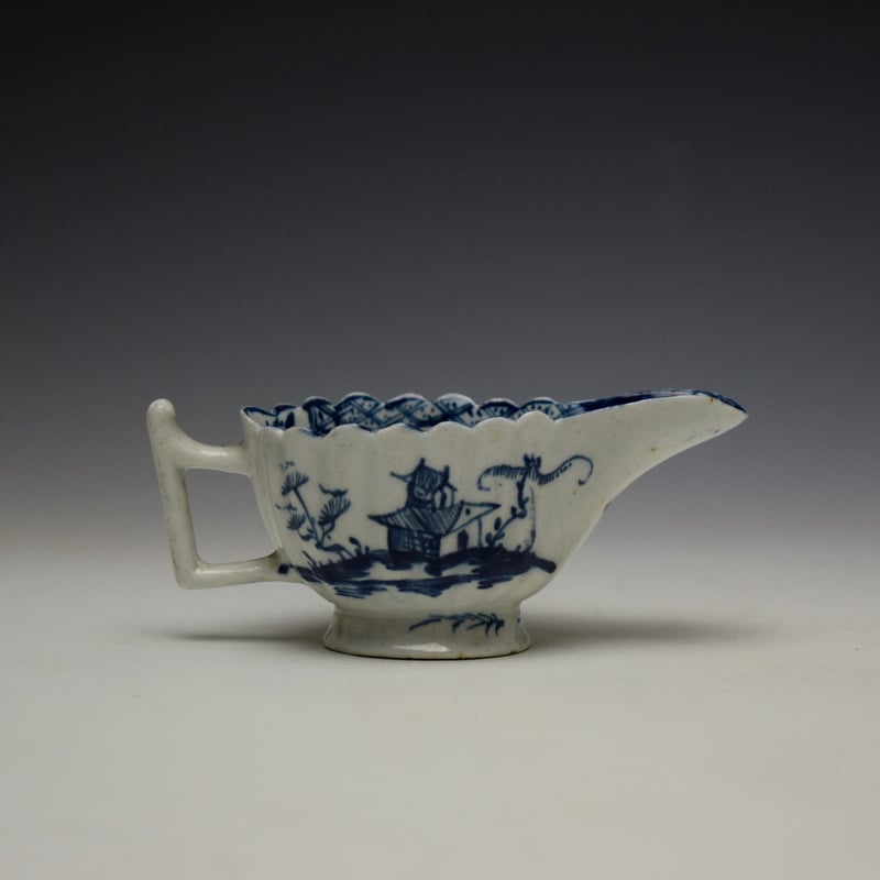 Lowestoft Chinese Island and Pagoda Pattern Butterboat c1765 (5)