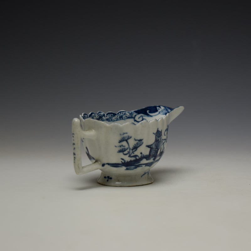 Lowestoft Chinese Island and Pagoda Pattern Butterboat c1765 (6)