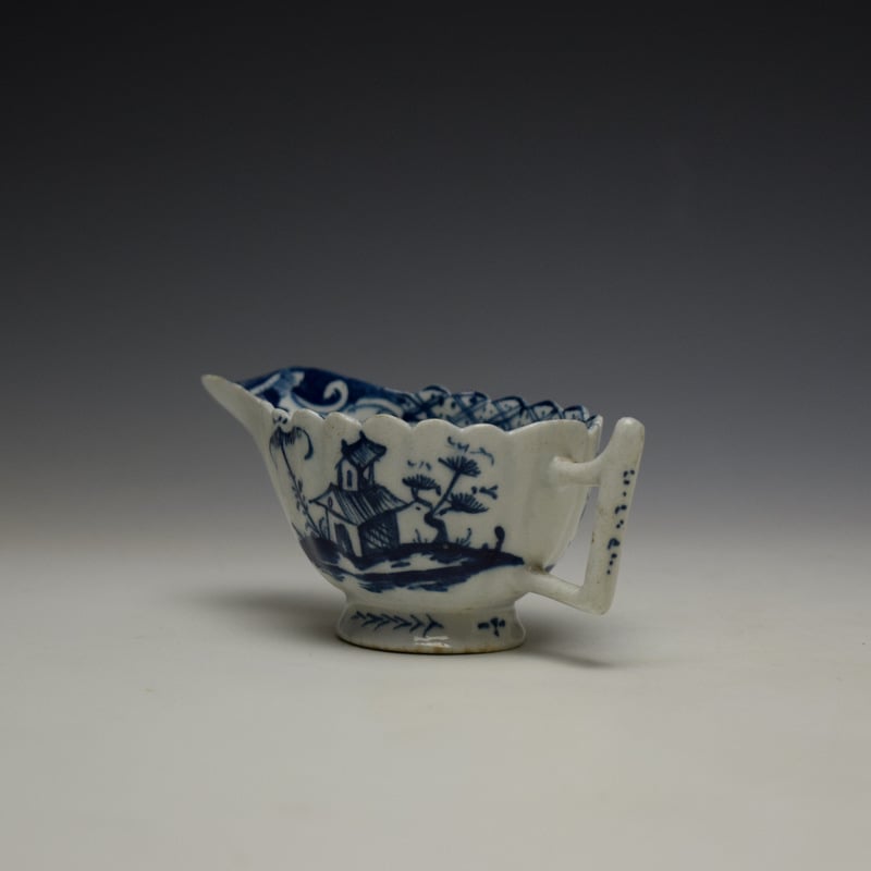 Lowestoft Chinese Island and Pagoda Pattern Butterboat c1765 (7)