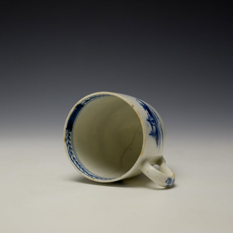 Lowestoft Gatehouse and Walled Garden Pattern Coffee Cup and Saucer c1785-90 (7)
