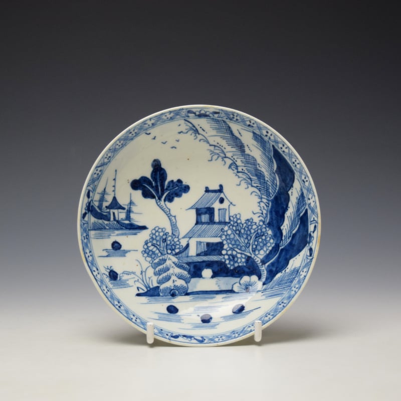 Lowestoft House and Mountain Pattern Trio c1785-90 (15)