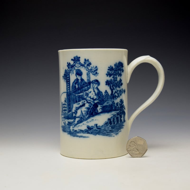 Caughley La Peche La Promenade Chinoise Pattern Mug c1776-92 (2)