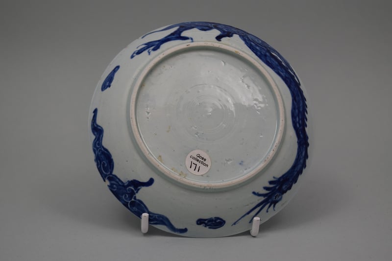 Vauxhall Porcelain Dragon Pattern Saucer, C1758 (2)