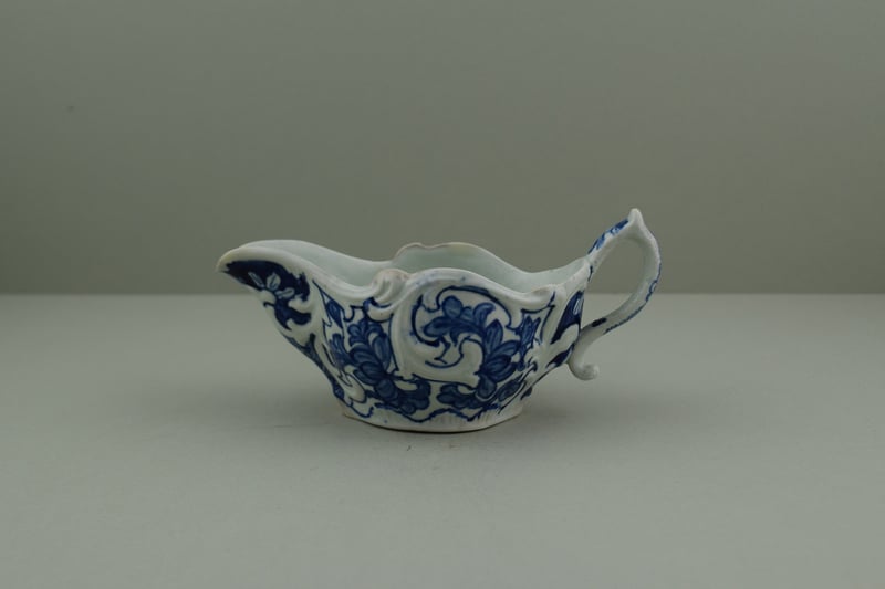 Vauxhall Porcelain Molded Sauceboat, C1758-60.