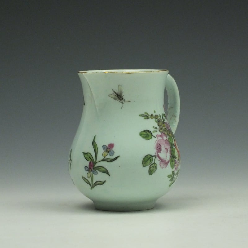 Vauxhall Porcelain Outside Decorated Sparrow Beak Jug c1756-58 (2)
