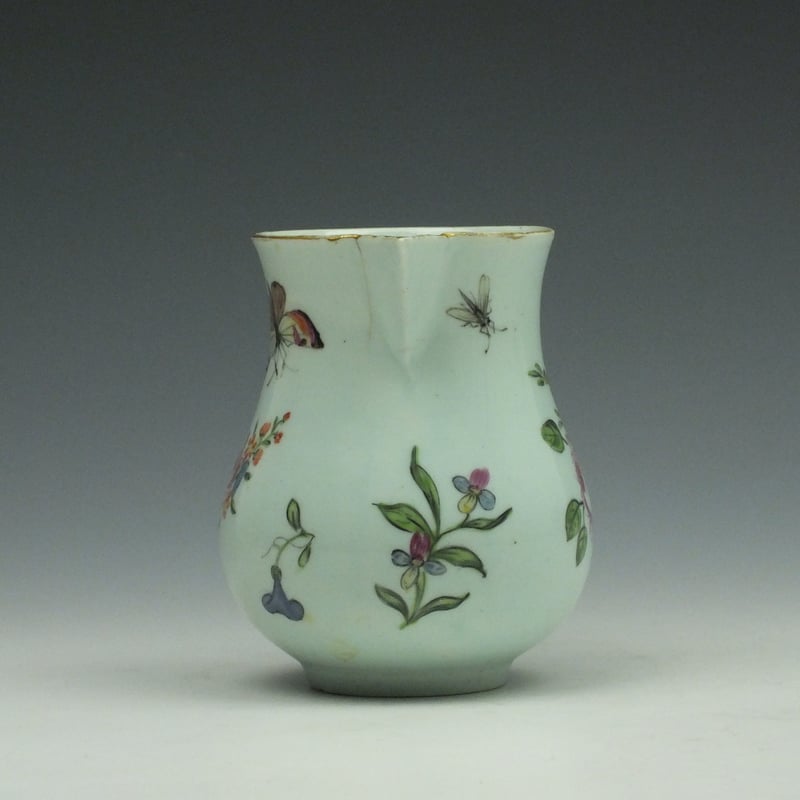 Vauxhall Porcelain Outside Decorated Sparrow Beak Jug c1756-58 (3)