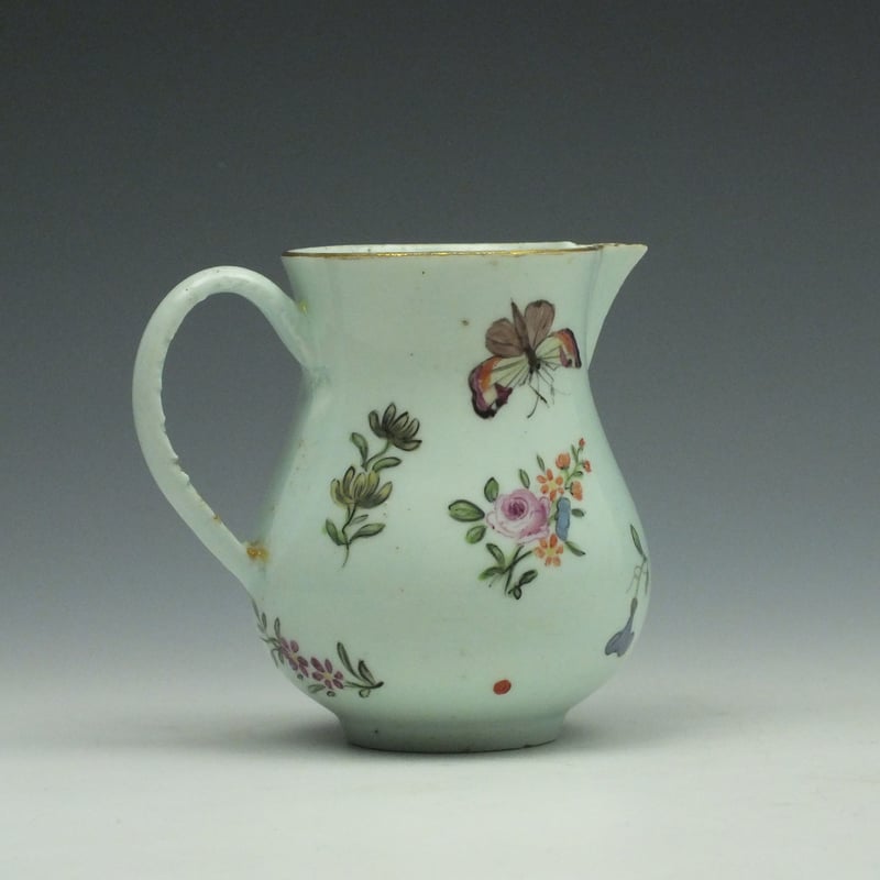 Vauxhall Porcelain Outside Decorated Sparrow Beak Jug c1756-58 (5)