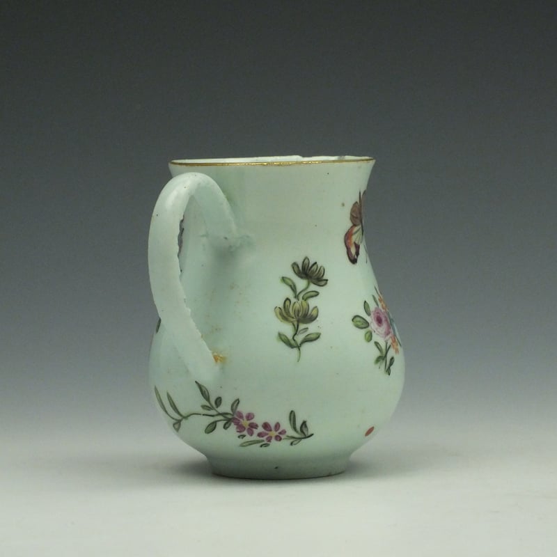 Vauxhall Porcelain Outside Decorated Sparrow Beak Jug c1756-58 (6)