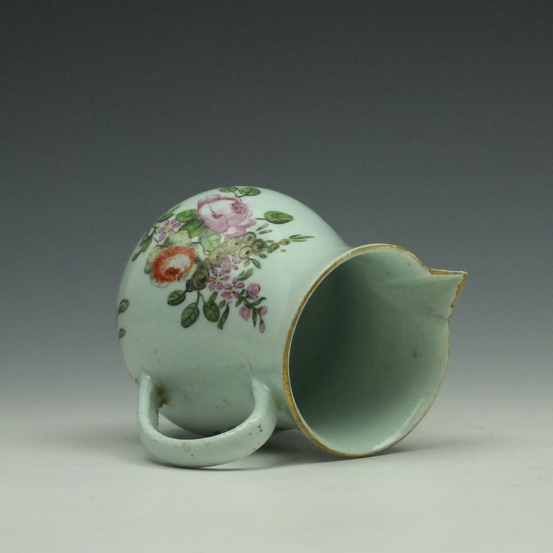 Vauxhall Porcelain Outside Decorated Sparrow Beak Jug c1756-58 (9)