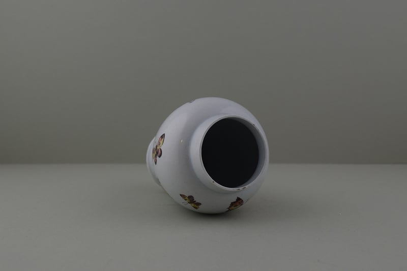 Vauxhall Porcelain Transfer printed and Hand Colloured Vase ex Billie Pain Collection. h