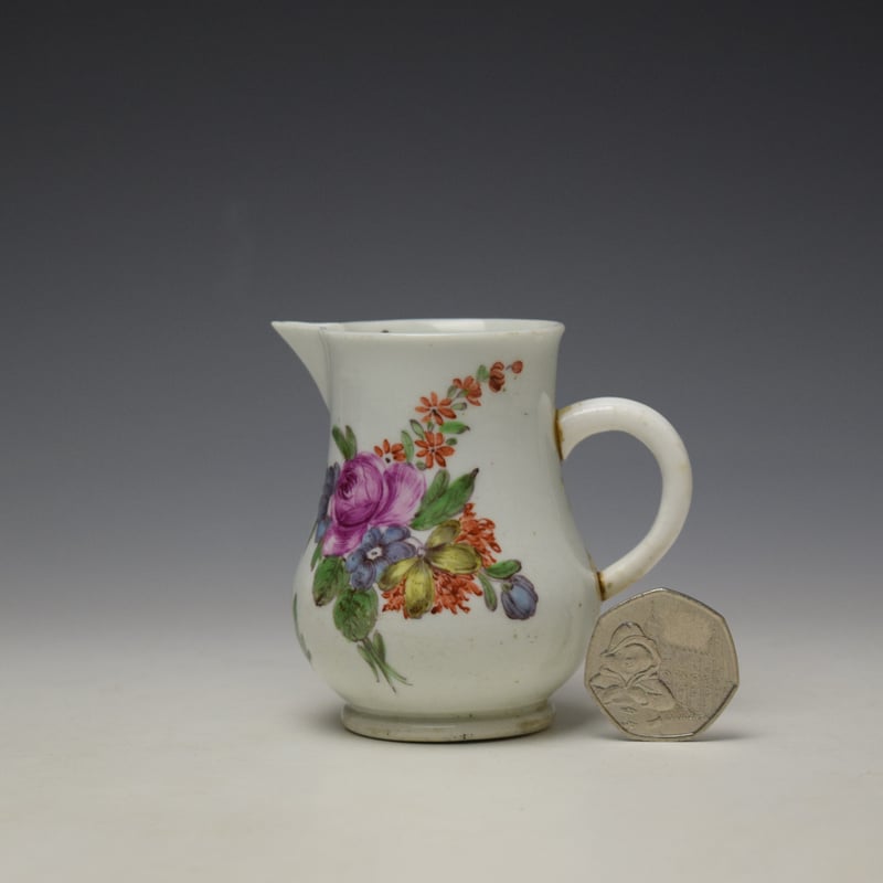 Vauxhall Rose and Floral Sprays Pattern Sparrow Beak Jug c1760-63 (2)