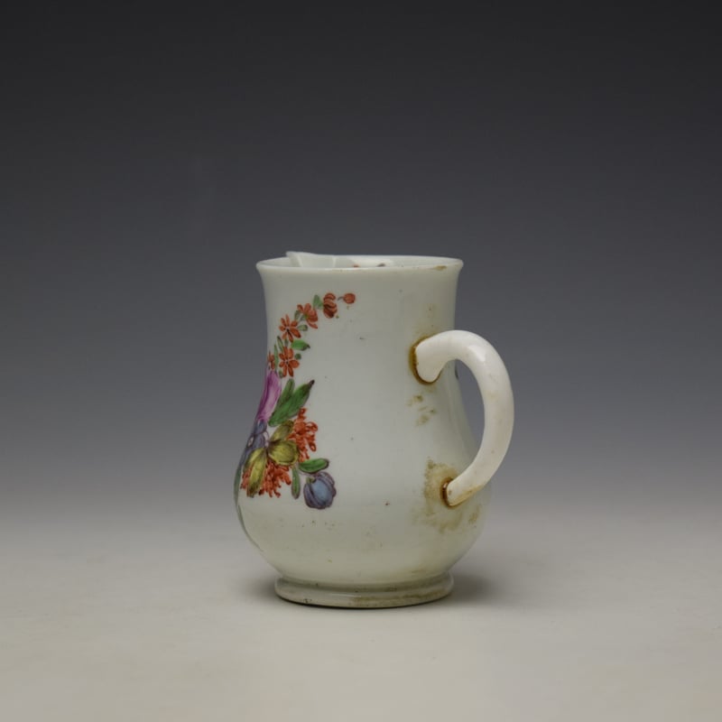 Vauxhall Rose and Floral Sprays Pattern Sparrow Beak Jug c1760-63 (7)