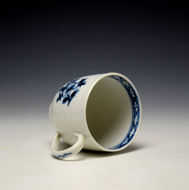Very Rare Bristol Blue and White Floral Pattern Coffee Cup c1770 (4)