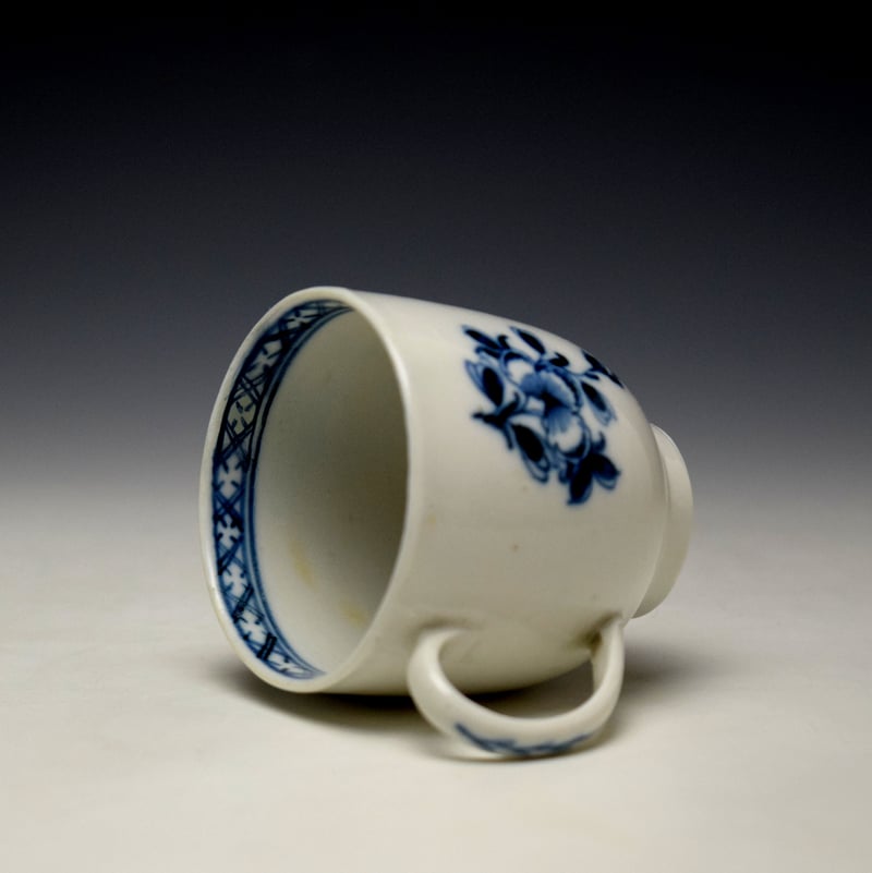 Very Rare Bristol Blue and White Floral Pattern Coffee Cup c1770 (5)