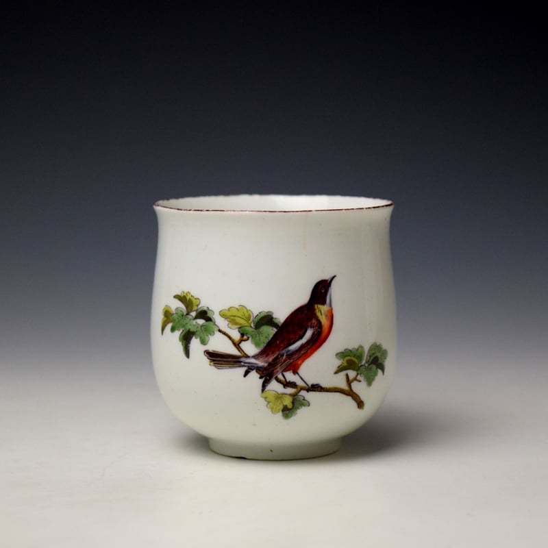 Chelsea Bird and insects Pattern Coffee Cup and Saucer c1755 (3)