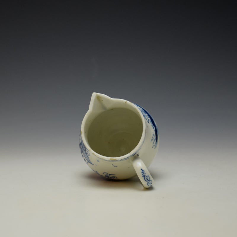 Lowestoft Chinaman and Bridge House Pattern Squat Shaped Sparrow Beak Jug c1795-1800 (7)