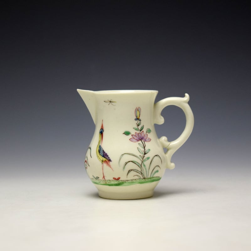 Worcester Crane Pattern Cream Jug c1752-53 Simon Spero Exhibition 1999 (1)