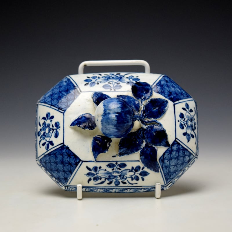 Derby Floral Pattern Butter Tub and Cover c1758-60 (10)