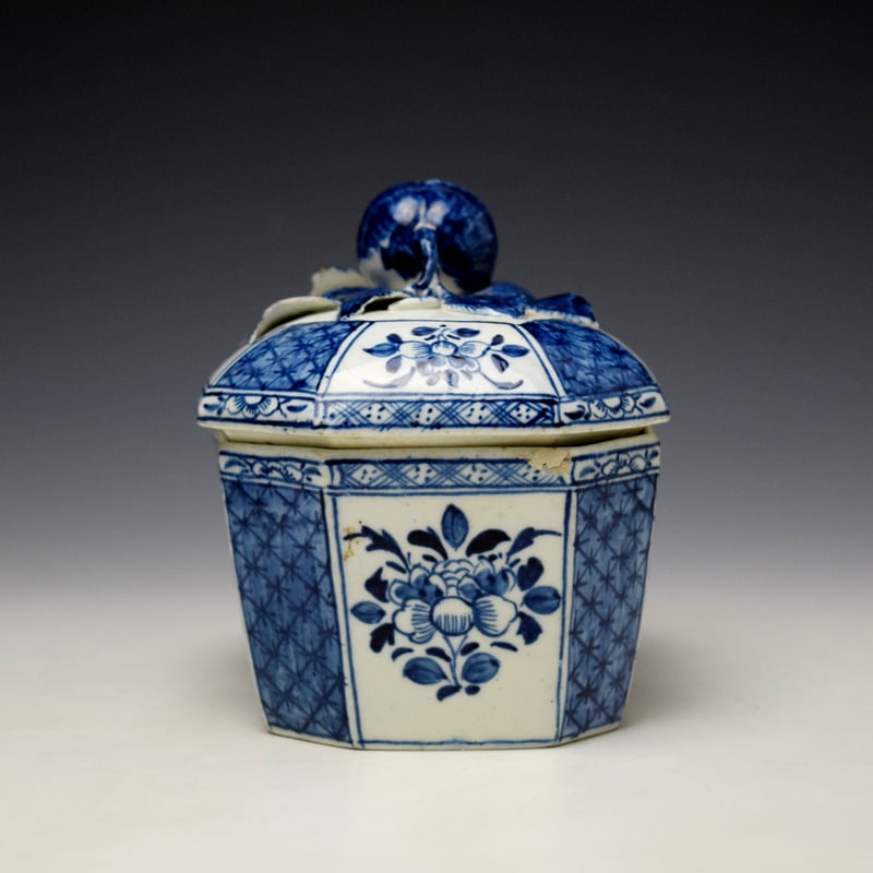 Derby Floral Pattern Butter Tub and Cover c1758-60 (7)