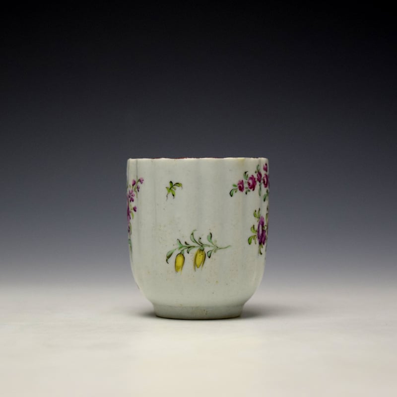 Longton Hall Cotton Stem Painter Floral Pattern Coffee Cup c1756-60 (2)