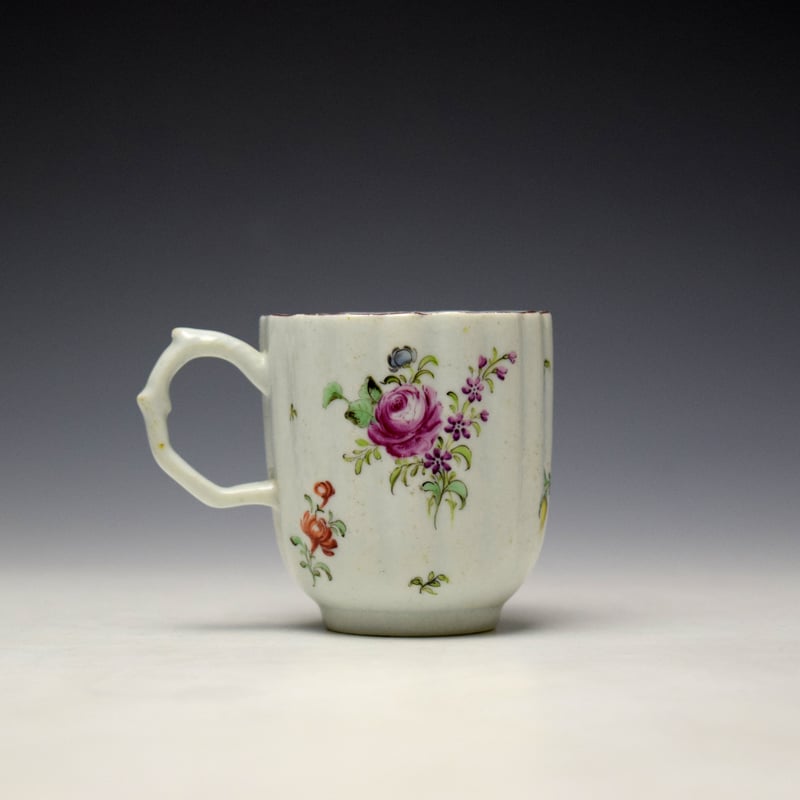 Longton Hall Cotton Stem Painter Floral Pattern Coffee Cup c1756-60 (3)