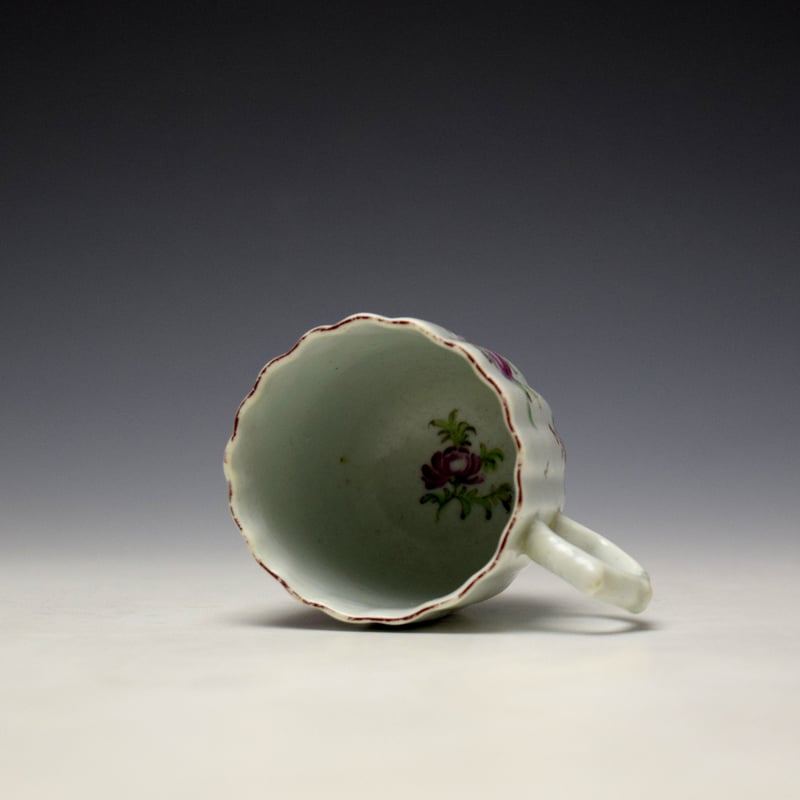 Longton Hall Cotton Stem Painter Floral Pattern Coffee Cup c1756-60 (6)