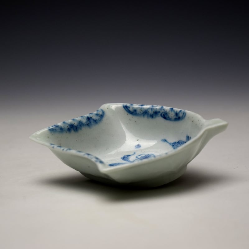 Lunds Bristol Floral Pattern Vine Leaf Pickle Dish c1750 (3)