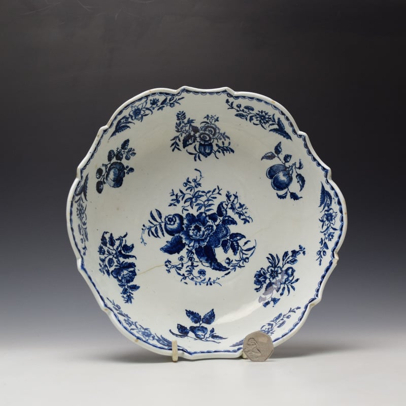Lowestoft Pinecone Pattern Junket Dish c1775-85 (2)