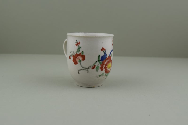 Plymouth Porcelain Hand Painted Polychrome Coffee Cup, C1768-70. b