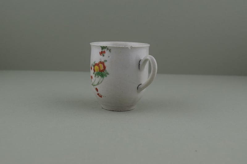 Plymouth Porcelain Hand Painted Polychrome Coffee Cup, C1768-70. e