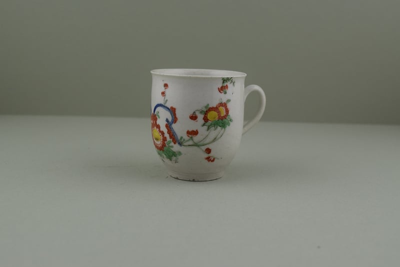 Plymouth Porcelain Hand Painted Polychrome Coffee Cup, C1768-70. f