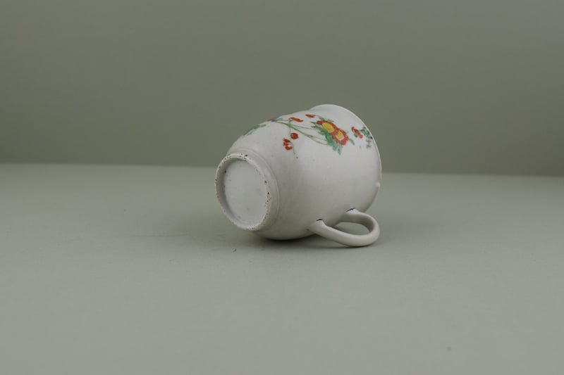 Plymouth Porcelain Hand Painted Polychrome Coffee Cup, C1768-70. g