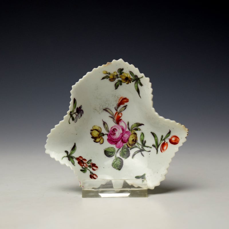 Very Rare Polychrome Decorated Pickle Dish c1758