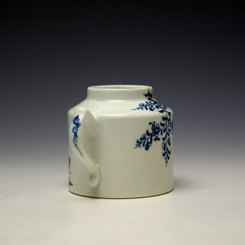 Lowestoft Prunus Root Pattern Mustard Pot c1772 (4)