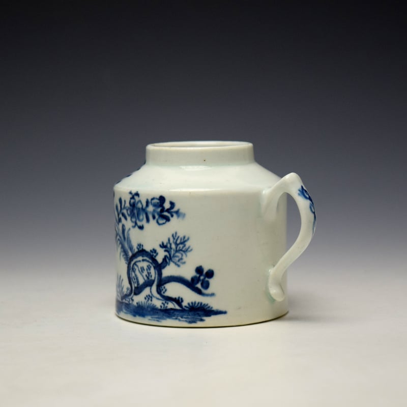 Lowestoft Prunus Root Pattern Mustard Pot c1772 (5)