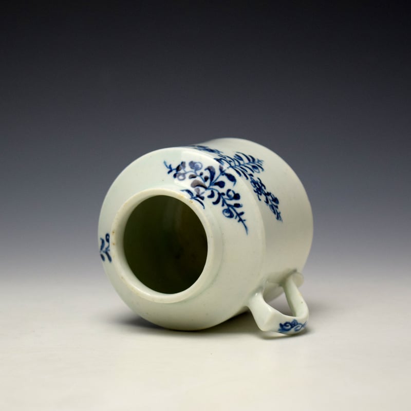 Lowestoft Prunus Root Pattern Mustard Pot c1772 (6)