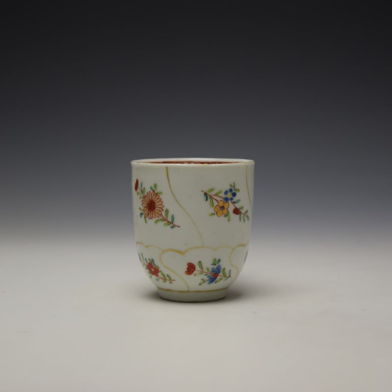 Lowestoft Queens Floral Pattern Coffee Cup c1770-80 (2)