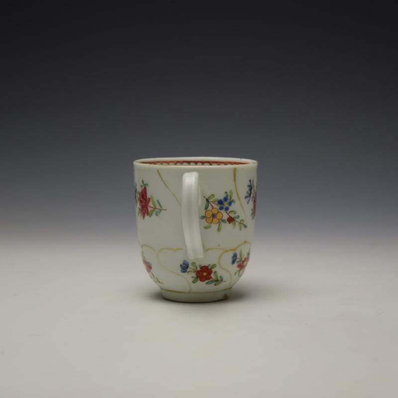 Lowestoft Queens Floral Pattern Coffee Cup c1770-80 (5)