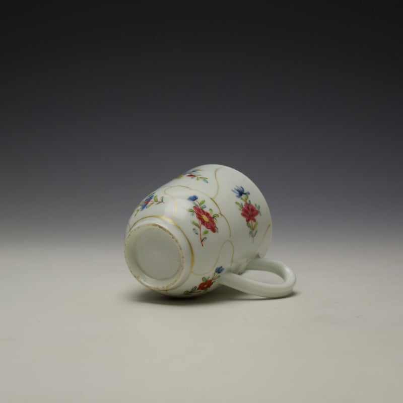 Lowestoft Queens Floral Pattern Coffee Cup c1770-80 (6)