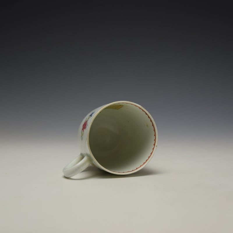 Lowestoft Queens Floral Pattern Coffee Cup c1770-80 (7)