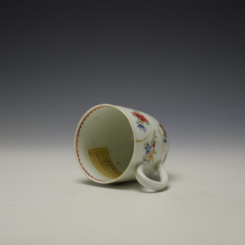 Lowestoft Queens Floral Pattern Coffee Cup c1770-80 (8)