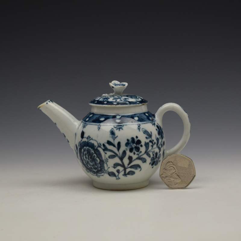 Very Rare Sunflower Pattern Toy Teapot and Cover c1762-63