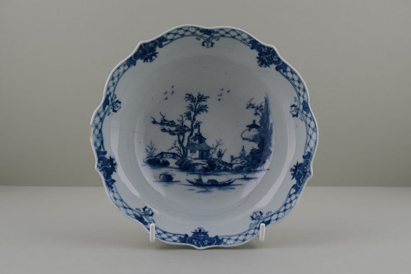 Very Rare The Departing Chinaman Pattern Chocolate Cup and Saucer, C1757. (I.B.33A) a (11)
